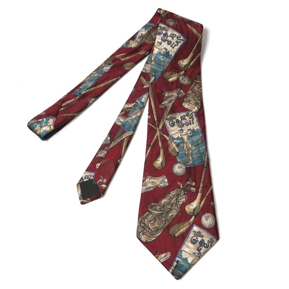 Arnold Palmer Mens Golf Silk Tie Red Game of Golf Novelty Accessory RN 35130